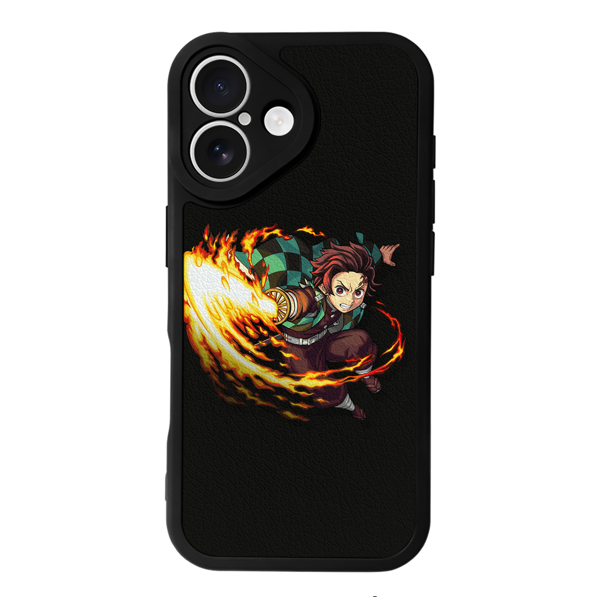 （画像用） 鬼滅の刃 竈門 炭治郎／かまど たんじろう Kamado Tanjirou 【iPhone 16シリーズ対応】シリコンスマホケース（レザー調） 材質：シリコン
